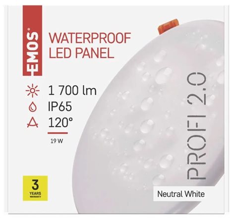 LED Panel VIXXO ZV1152 kruh 18W, 1530lm, 4000K, IP65, 18,5cm 7