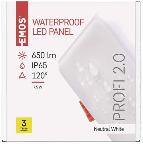 LED Panel VIXXO ZV2122 čtverec 8W, 525lm, 4000K, IP65, 10x10cm 7