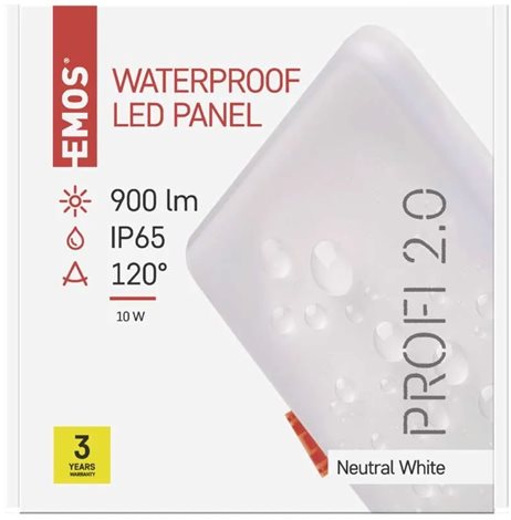 LED Panel VIXXO ZV2132 čtverec 11W, 850lm, 4000K, IP65, 12,5x12,5cm 7