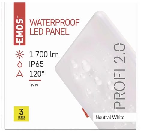 LED Panel VIXXO ZV2152 čtverec 18W, 1530lm ,4000K, IP65, 18,5x18,5cm 7