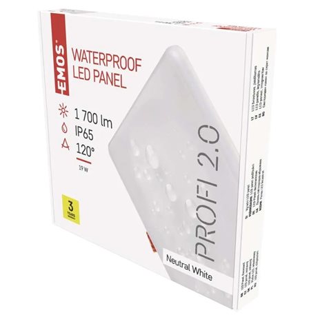LED Panel VIXXO ZV2152 čtverec 18W, 1530lm ,4000K, IP65, 18,5x18,5cm 8