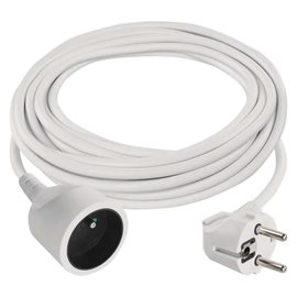 P0117 Prodlužovací kabel 7m, 1zásuvka, bílý, PVC, 1mm2