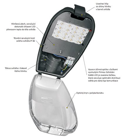 Nano 1 LED pouliční svítidlo /5102/16LED 40W na výložník D48 3