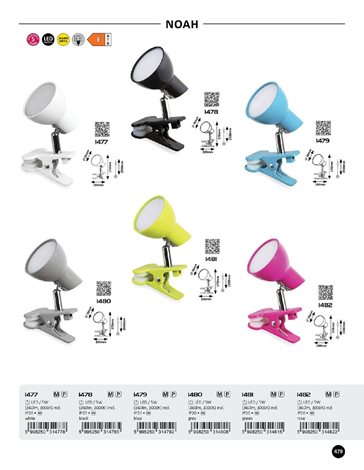1480 LED Lampa s klipem LED/5W/230V - šedá   Noah,Spot,LED 5W,grey 5