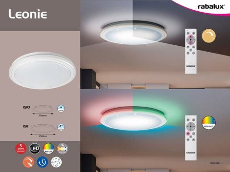 1510 LED Stmívatelné stropní svítidlo na dálkové ovládání RGB LED/32W/230V 9