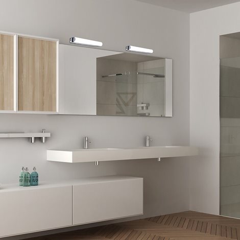 2065 Matt nástěnné svítidlo LED š.350mm 10W/960lm 4000K IP44 chromová, bílá 4