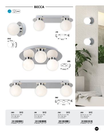 2111 Becca chrom/bílá G9 2X MAX 28W 5