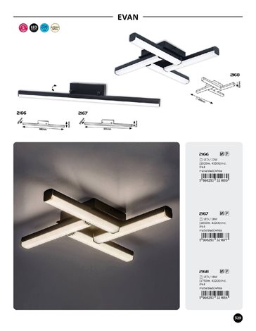 2167 LED koupelnové nástěnné svítidlo nad zrcadlo EVAN 1x18W 1850lm 4000K IP44 - černá, bílá 5