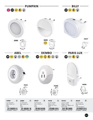 2283 LED Noční světlo PUMPKIN se senzorem LED/0,5W/230V pr. 65 mm 6