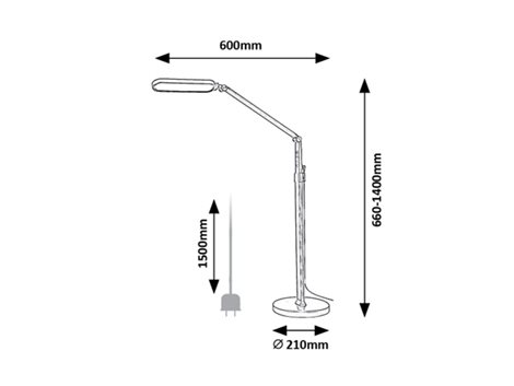 2310 LED Stmívatelná stojací lampa Draco LED/13W/230V 3000-6000K černá 10