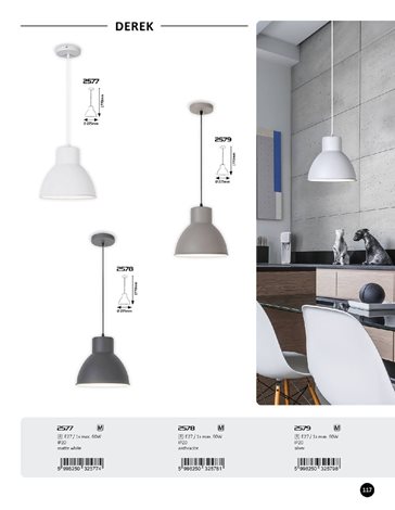 2579 Lustr Derek 1xE27/60W/230V antracit 4