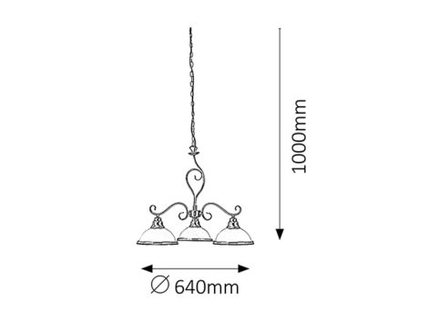 2753 Elisett, závěsný lustr, 3 arms, D60cm 2