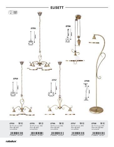 2753 Elisett, závěsný lustr, 3 arms, D60cm 4
