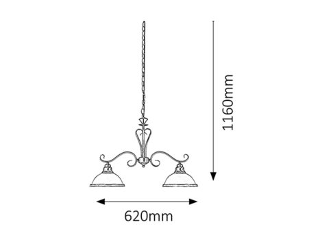 2757 Lustr 2xE27/60W/230V 2