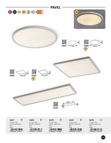 3278 stropní svítidlo Pavel LED 22W 2200lm IP20 5