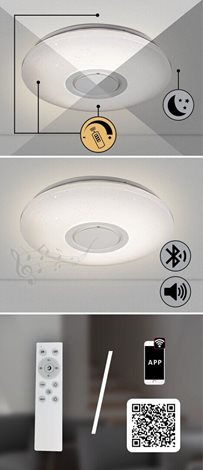 3509 LED RGB Stmívatelné stropní svítidlo s reproduktorem LED/24W/230V + DO Wi-Fi 3