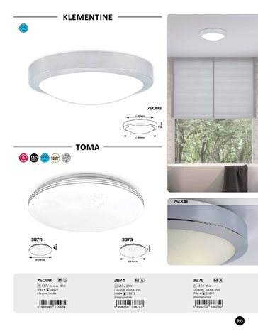 3875 Stropní svítidlo LED D375mm 30W/2100lm 4000K IP44 chrom, bílá TOMA 6