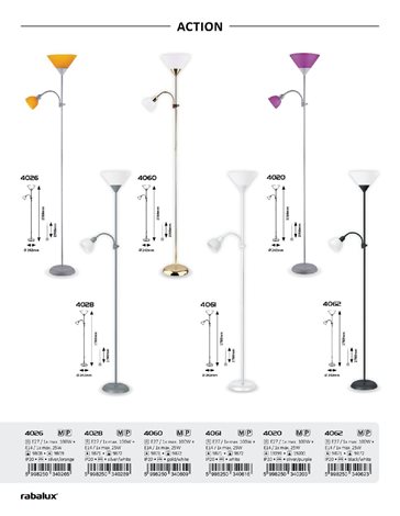 4028 Stojací lampa Action E27 1x MAX 100W + E14 1x MAX 25W 4