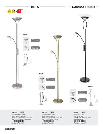 4076 Lampa stojací 1xR7s max. 230W+1xG9 max. 40W IP20 4