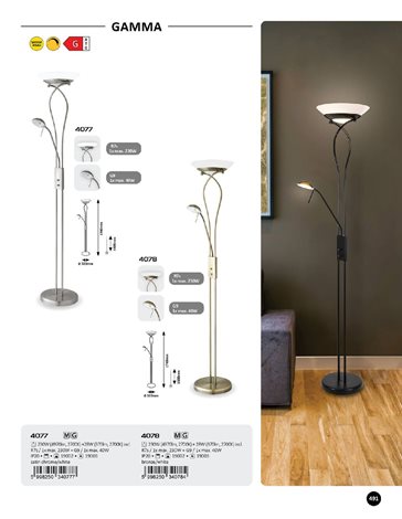 4077 Lampa stojací 1x230W R7s + 1x40W G9 230V 3