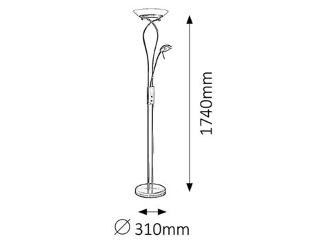 4078 Lampa stojací 1x230W R7s + 1x40W G9 230V 2