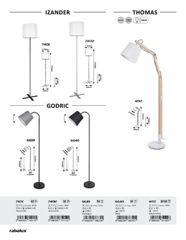 4192 Stojací lampa Thomas bílá/ písková E27 MAX 60W 5