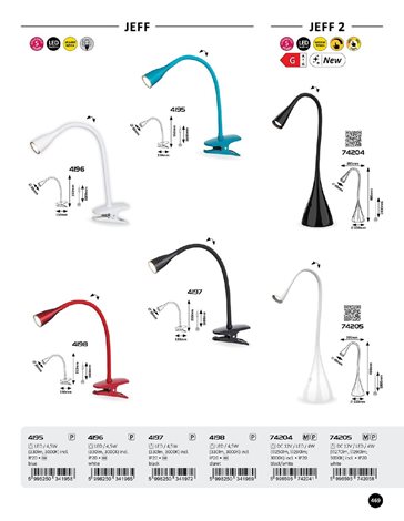 4198 LED Stolní lampa s klipem 1xLED/4,5W/230V 5