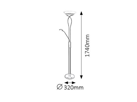 4554 Stojací lampa Gamma Trend E27 2x MAX 15W + G9 1x MAX 40W 3