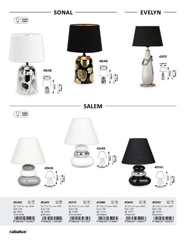 4949 stolní lampa SALEM 1xE14/40W/230V 4