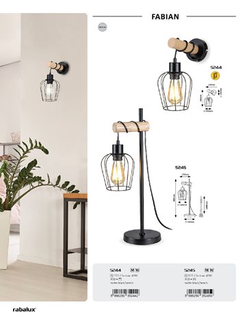 5245 stolní lampa Fabian E27 1X MAX 40W IP20 6