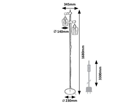 5246 Stojací lampa Fabian E27 2X MAX 40W IP20 3