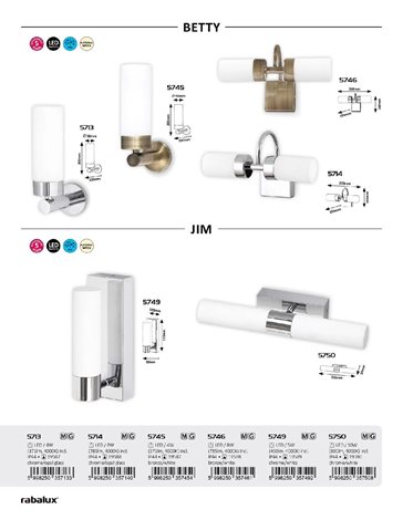 5750 LED Koupelnové zrcadlové osvětlení JIM 2xLED/5W/230V 5