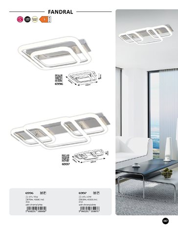 6996 LED přisazené stropní svítidlo Fandral 1x33W 2870lm 4000K - chrom, bílá 5