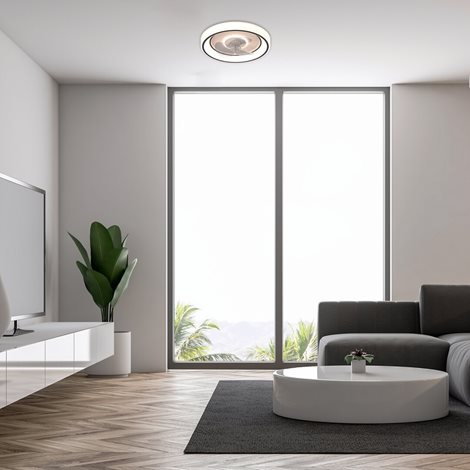 71009 Stropní svítidlo s ventilátorom HORACIO LED D470mm 67W 5850lm 3000-6000K černá, bílá 8