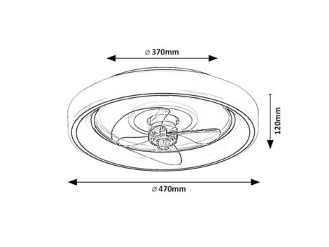 71009 Stropní svítidlo s ventilátorom HORACIO LED D470mm 67W 5850lm 3000-6000K černá, bílá 10