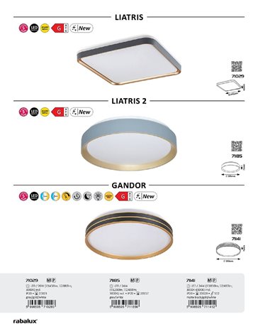 71029 Stropní svítidlo LIATRIS LED 395x395mm 26W/1450lm 3000K šedá, bílá 11