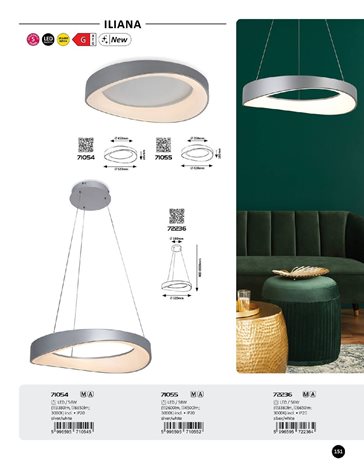 71055 stropní svítidlo Iliana LED 38W 2600lm IP20 7