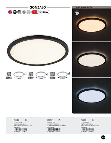 71097 LED Stropní svítidlo GONZALO LED/36W/230V 3000/4000/6000K pr. 40 cm černá 9