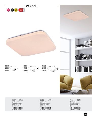 71107 LED Stropní svítidlo VENDEL LED 12W 1000lm 7