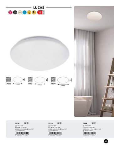 71134 LED Stropní svítidlo LUCAS se senzorem LED/24W/230V IP44 4000K 5
