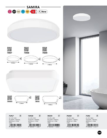 71257 Přisazené svítidlo Samira LED 18W, 1400lm, 4000K, IP44, Ø250mm bílá 7
