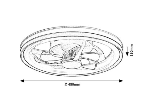 71335 Stropní svítidlo s ventilátorem FANRICIUS D480mm LED 40W/2200lm 3000+4000+6000K stříbrná 12