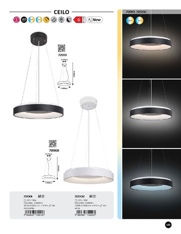 72001 LED Stmívatelný lustr na lanku LED/38W/230V 3000-6500K černá + dálkové ovládání 9