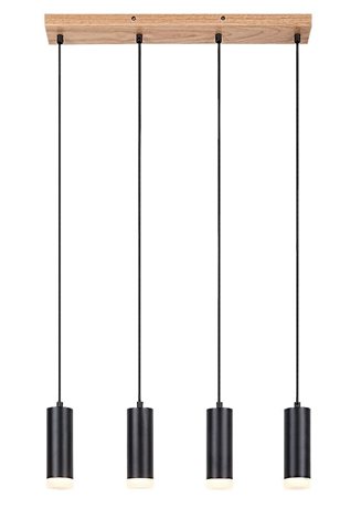 72124 Závěsné svítidlo TORAS se dřevěnou monturou, 4 x GU10, 60cm 2