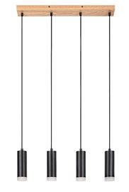 72124 Závěsné svítidlo TORAS se dřevěnou monturou, 4 x GU10, 60cm