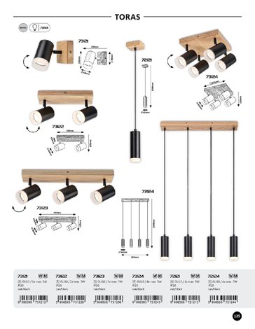 72124 Závěsné svítidlo TORAS se dřevěnou monturou, 4 x GU10, 60cm 8