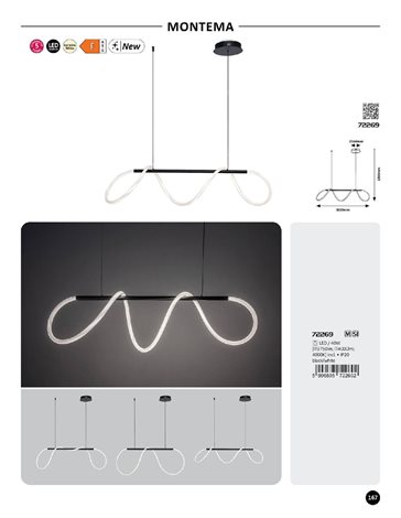 72269 závěsné svítidlo Montema LED 40W 3750lm IP20 9