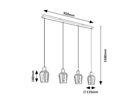 72271 závěsné svítidlo Florian E27 4X MAX 40W IP20 8