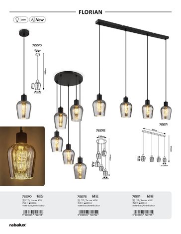 72271 závěsné svítidlo Florian E27 4X MAX 40W IP20 10