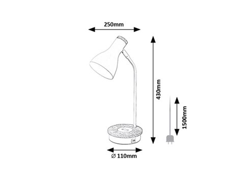 74001 Stmívatelná dotyková stolní lampa s bezdrátovým nabíjením 1xE14/25W/230V kaučukovník 6